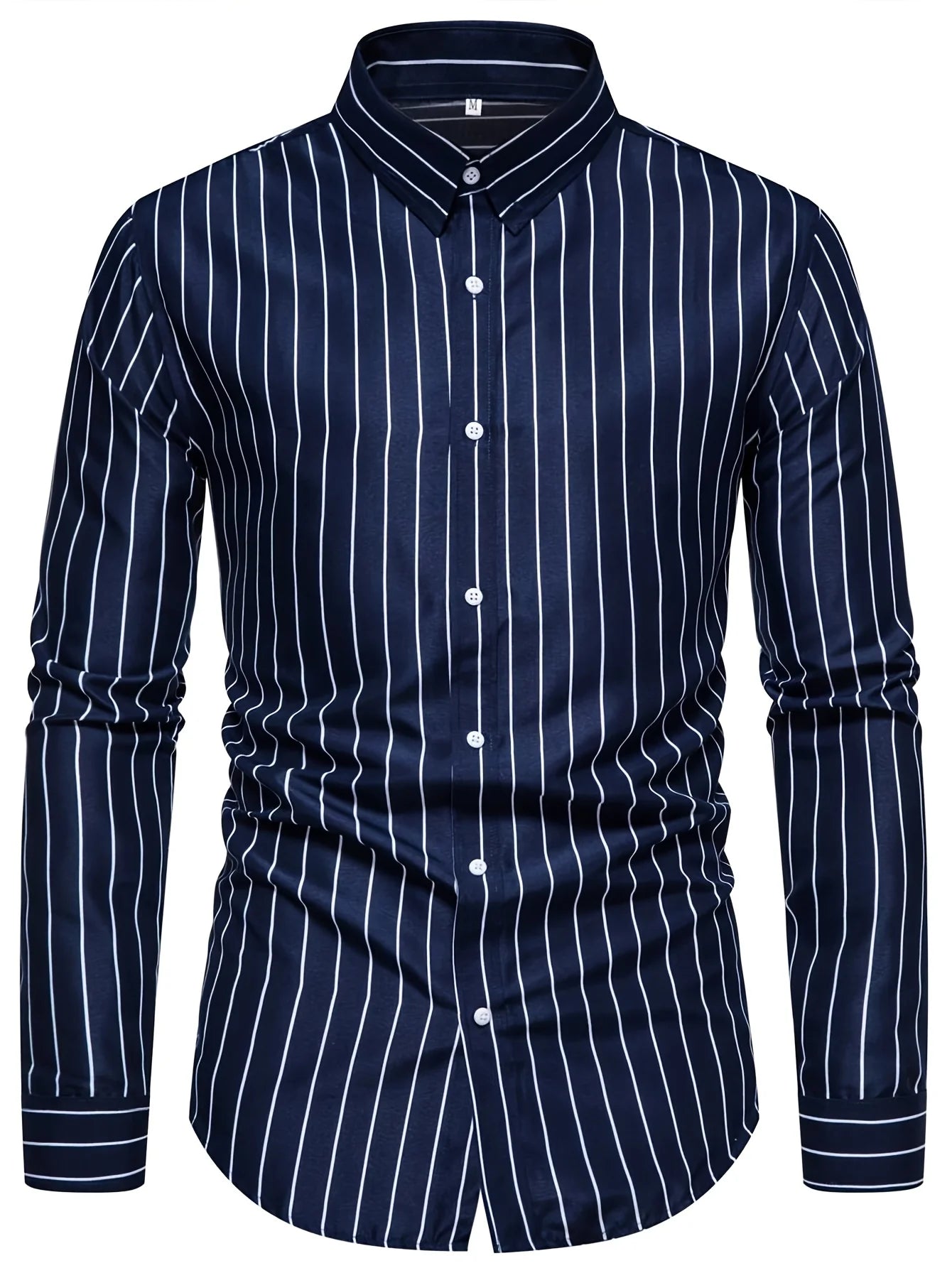 FGKKS New Men's Casual Shirt Fashion StrIped Long Sleeve Male Business Dress Shirt