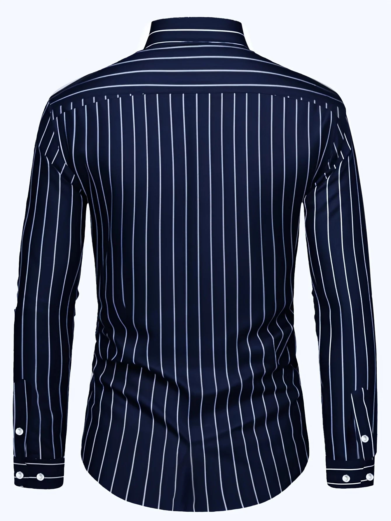 FGKKS New Men's Casual Shirt Fashion StrIped Long Sleeve Male Business Dress Shirt