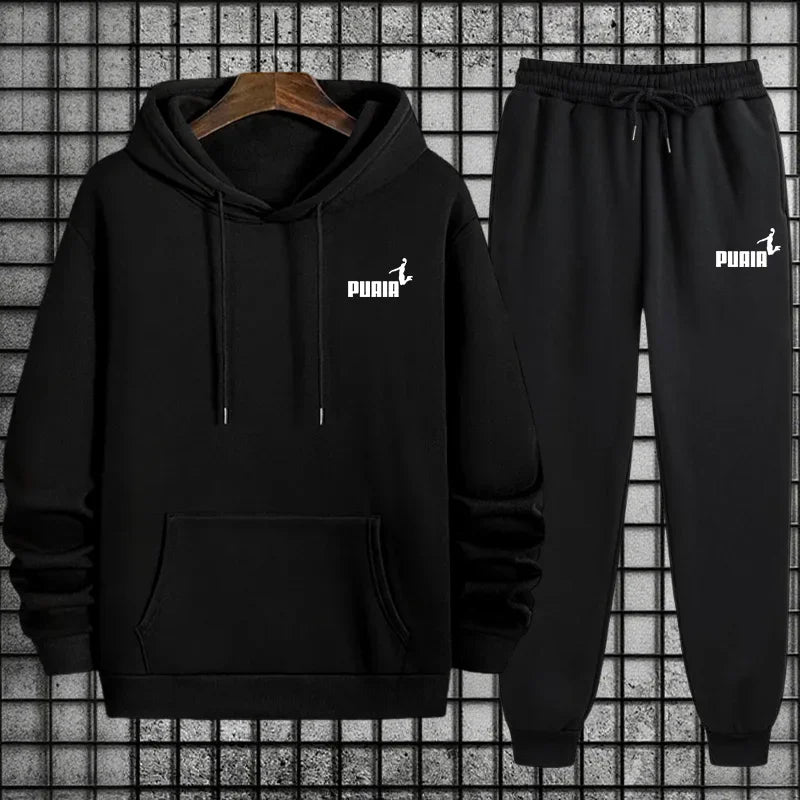 Men Hooded Sweatshirt and Sweatpants for Cold Weather Tracksuit